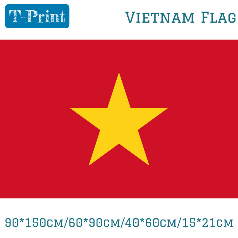 90*150Cm/60*90Cm/40*60Cm/15*21Cm Bendera Vietnam Poliester 3x5ft Bendera untuk Pertemuan Olahraga Hari Nasional Acara Kantor Rumah