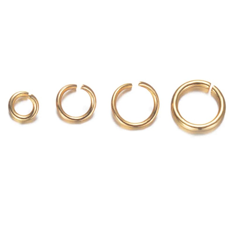 100pcs/lot 3-8mm Gold Plated Stainless Steel Jump Ring 316 Real Stainless Steel Lobster Clasp Wholesale Finding