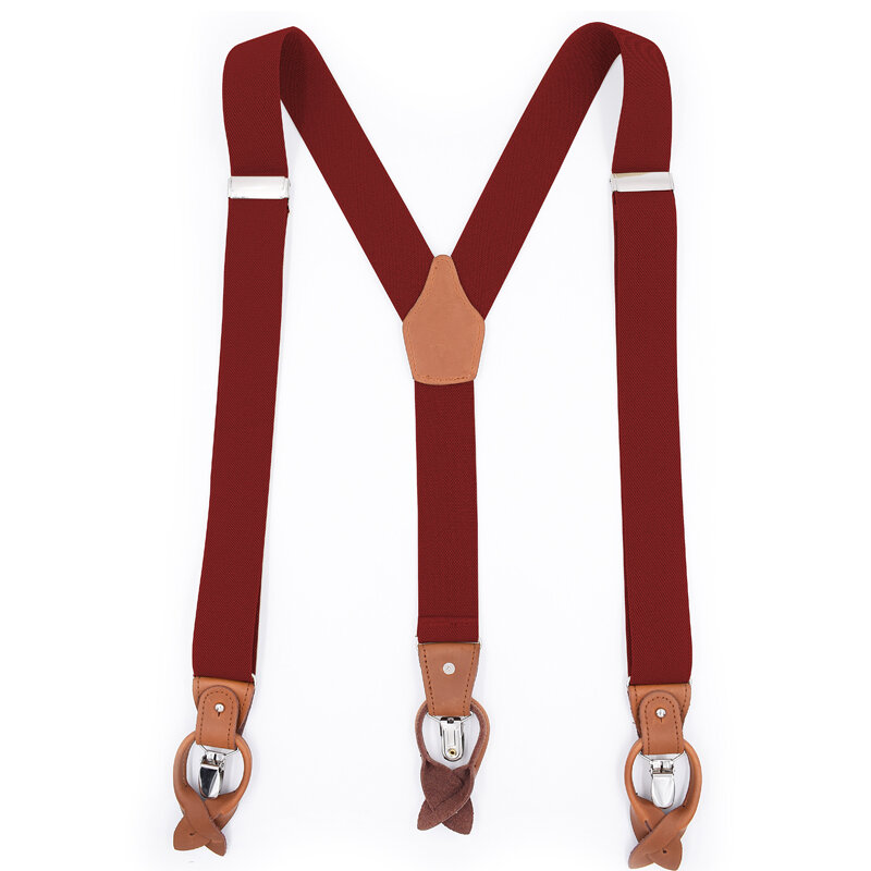 JIERKU Suspendersของมนุษย์จัดฟันSuspendersหนังแท้3คลิปSuspensorioแฟชั่นกางเกงรัดพ่อ/ของที่ระลึกของสามี