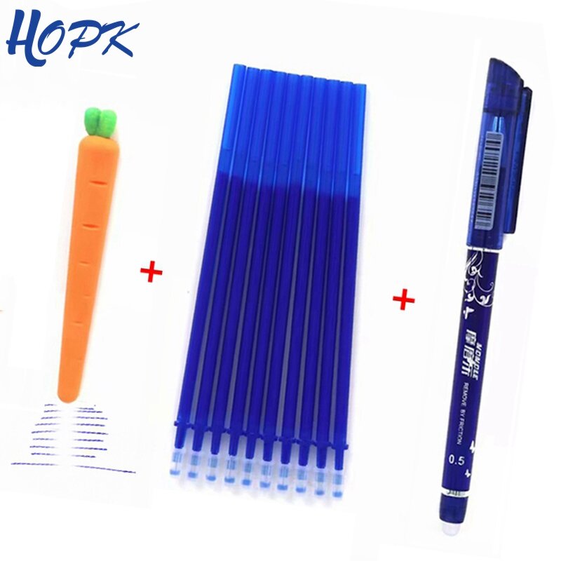 12 pçs/lote borracha caneta recarga vara punho lavável 0.5mm azul/preto/vermelho tinta gel caneta para a escola material de escritório ferramenta papelaria