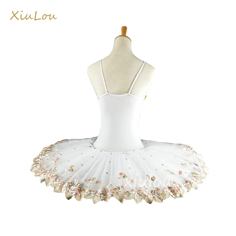 Tutú de Ballet profesional blanco para niños, niñas y adultos, disfraces de baile, vestido de Ballet