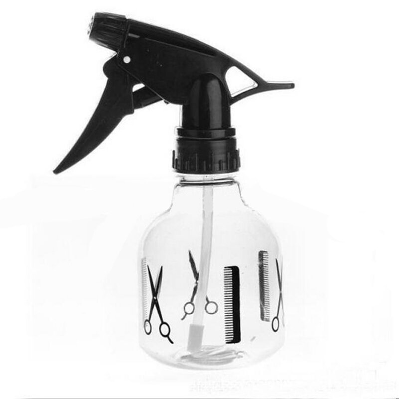 Spray de água para cabeleireiro, pulverizador vazio de plástico transparente para cabeleireiro e barbeiro, 2 tamanhos de 250ml
