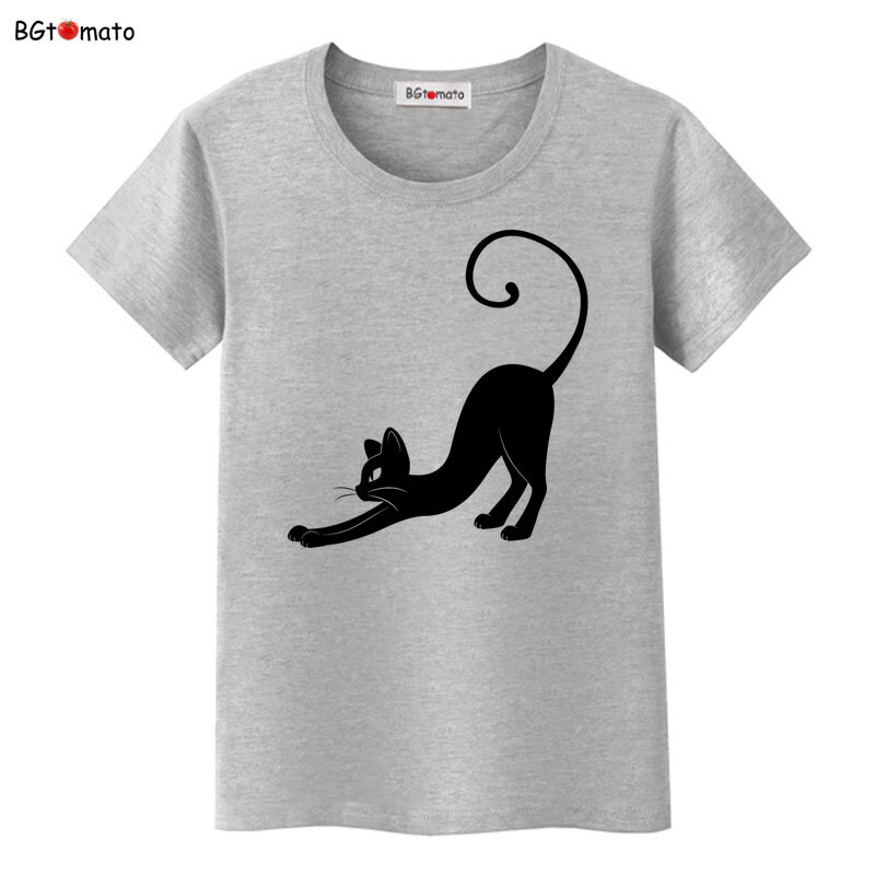 Magliette per gatti neri delicate e graziose per le donne magliette casual per magliette di marca di buona qualità