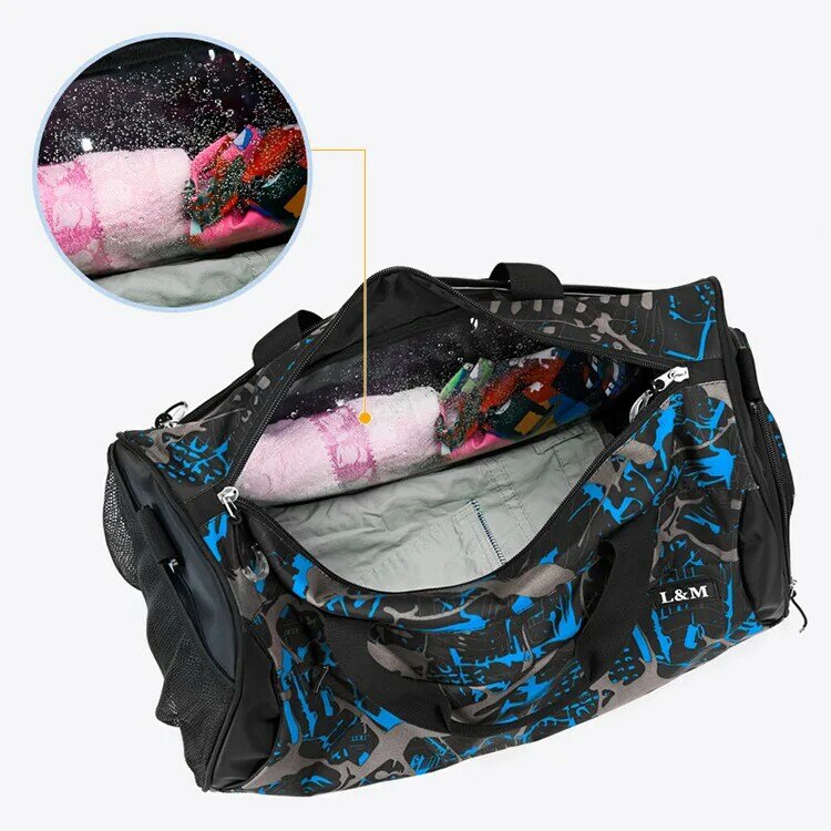 Nuovo arrivo di stampa borse da viaggio degli uomini/donne di viaggio duffle bag impermeabile oxford totes borse da viaggio PT974