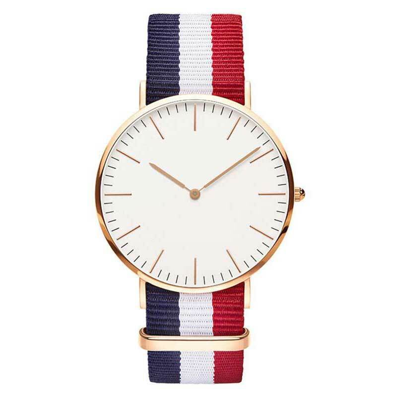 Moda Inglaterra tendência simples lona nylon strap relógios estudante de moda feminina Relógio de Pulso de Quartzo 8 cores