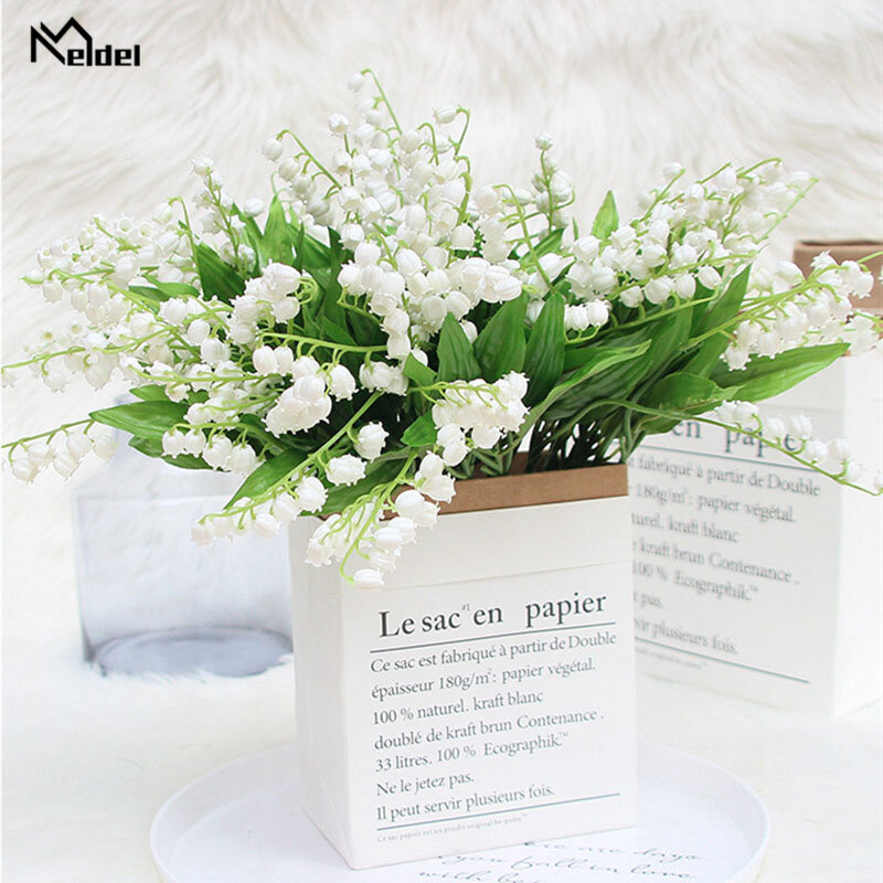 Meldel Bouquet Bridal Lily of the Valley Wedding Mini Bunch of Flowers Bridesmaid Convallaria DIY Mariage Home Party Decorations