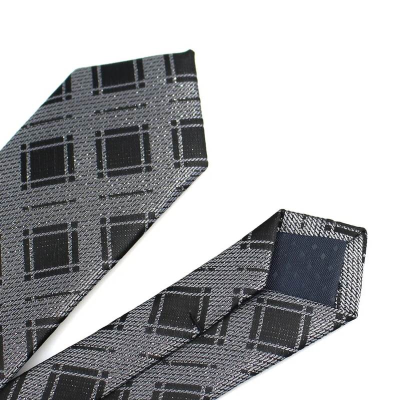 Nowe męskie dorywczo wąskie krawaty klasyczne poliestrowe tkane krawaty Party moda Plaid kropki człowiek krawat na ślub biznes mężczyzna krawat