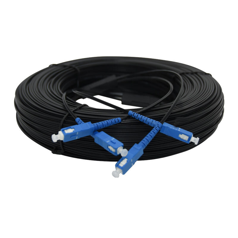 Fabriek prijs 50M Outdoor 2core SC SM Drop optic patch cord Kabel single mode duplex FTTH Drop Fiber glasvezelkabel jumper kabel