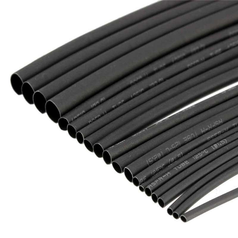 New 20pcs 100mm Black Color 2:1 Polyolefin H-type Heat Shrink Tubing Tube Sleeving 5 Specifications