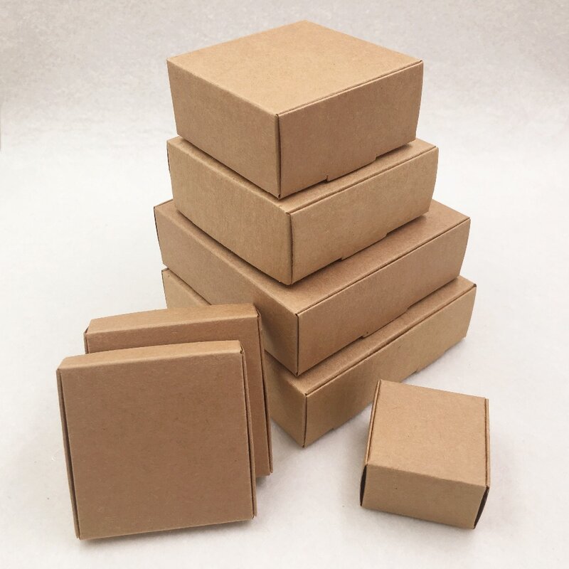 Подарочные коробки из крафт-бумаги, коричневые, коробка мыла упаковки, праздничная подарочная упаковка шт.