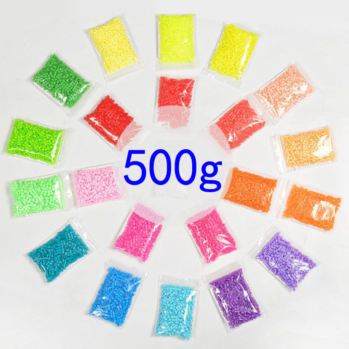 PUPUKOU – perles Hama 0.5 kg/sac 5mm, Puzzle 3D, jouets éducatifs pour enfants