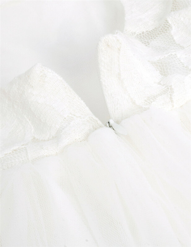 TiaoBug-vestido blanco de flores para niña, vestido de princesa para desfile, boda, fiesta, cumpleaños, primera comunión, baile, encaje