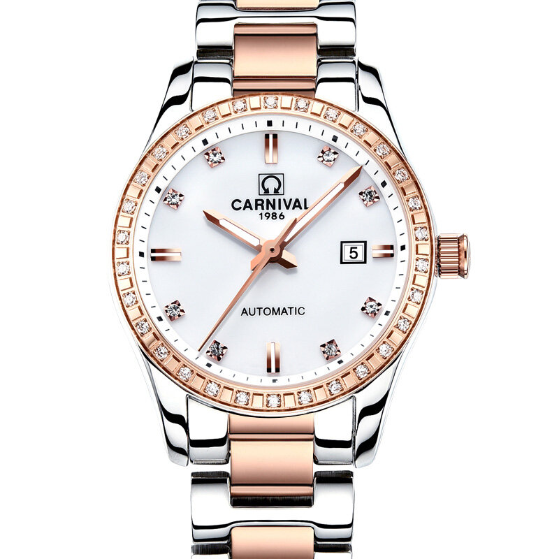 Montre femme 2020 CARNIVAL Automatic Watch donna calendario moda donna orologi luminoso zaffiro impermeabile Relogio feminino