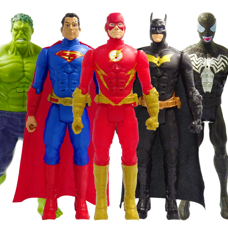 30cm Marvel Avengers jad Batman Superman the flash Thanos Hulk Wolverine czarna pantera Spiderman działania figurka lalka zabawki dla dzieci