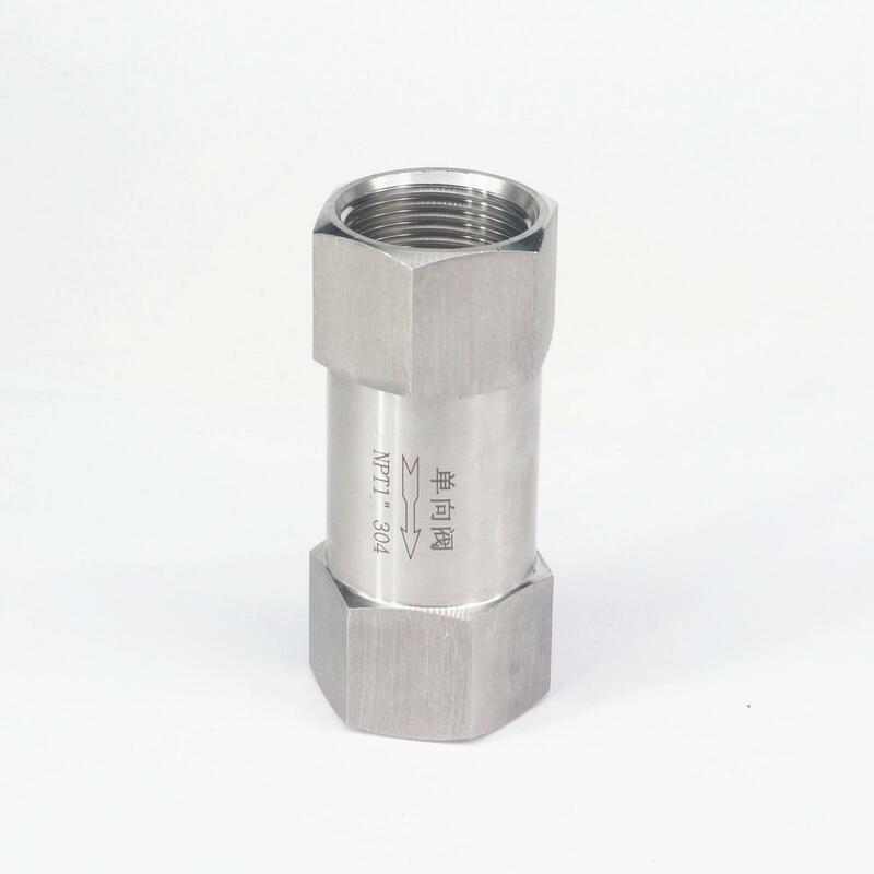 1 "NPT Female Spring In-Line Check ONE WAY Valve 304 Stainless Steel Water Gas Oil Non- kembali Water Gas Oil