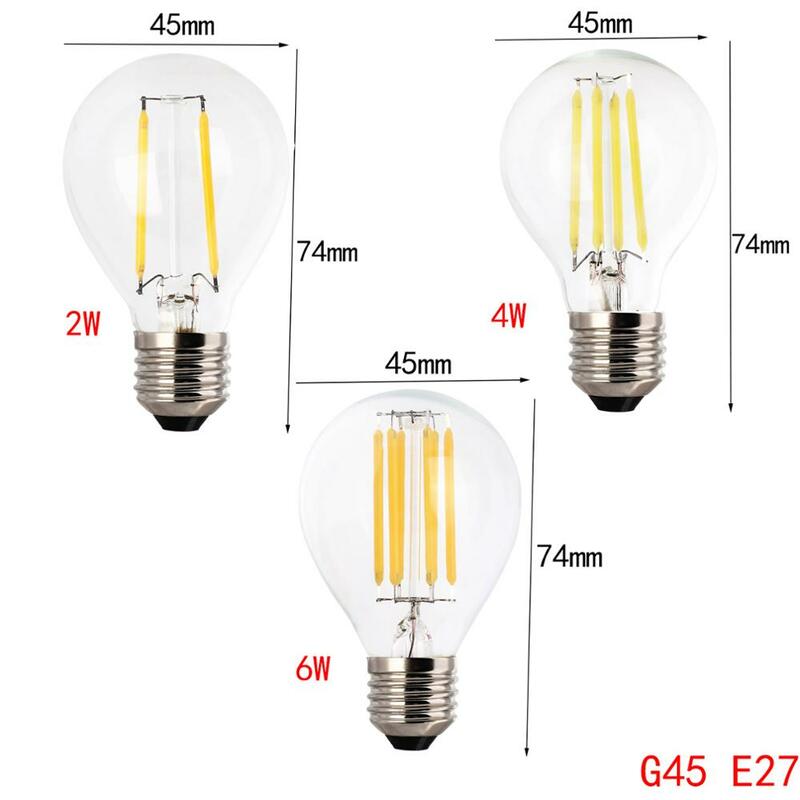 E27 ledフィラメント電球,b22ランプ,230v,240v,g45,cob,装飾,20w,40wハロゲンランプの代わり