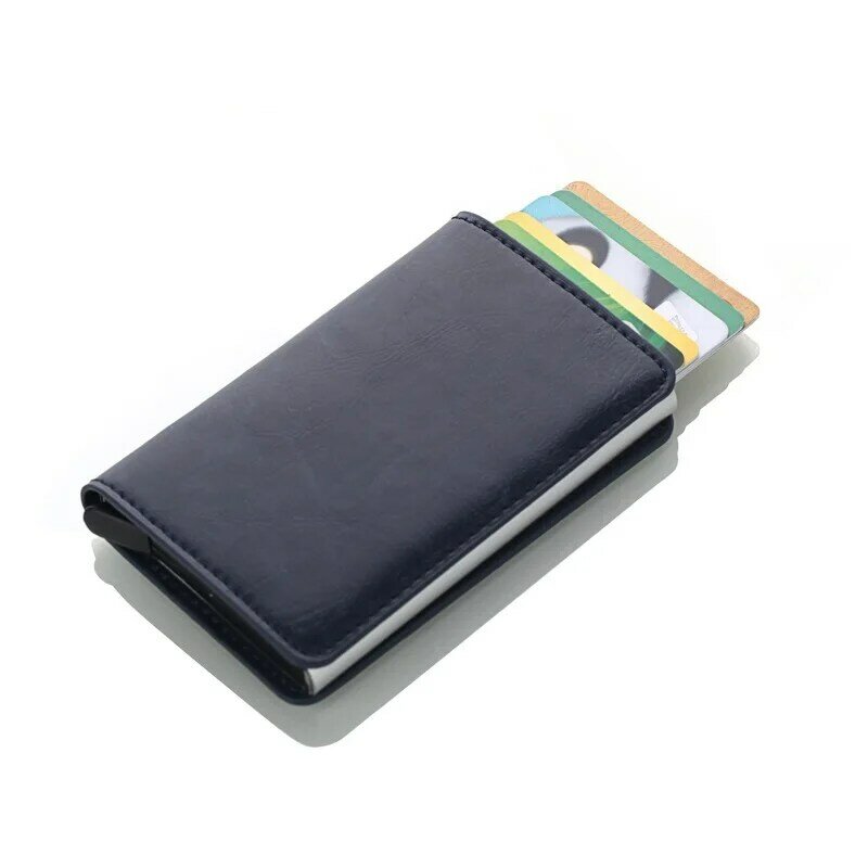 Cizicoco Antitheft Pria Vintage Pemegang Kartu Kredit Memblokir RFID Dompet Kulit Unisex Keamanan Dompet Kulit Wanita Sulap Dompet