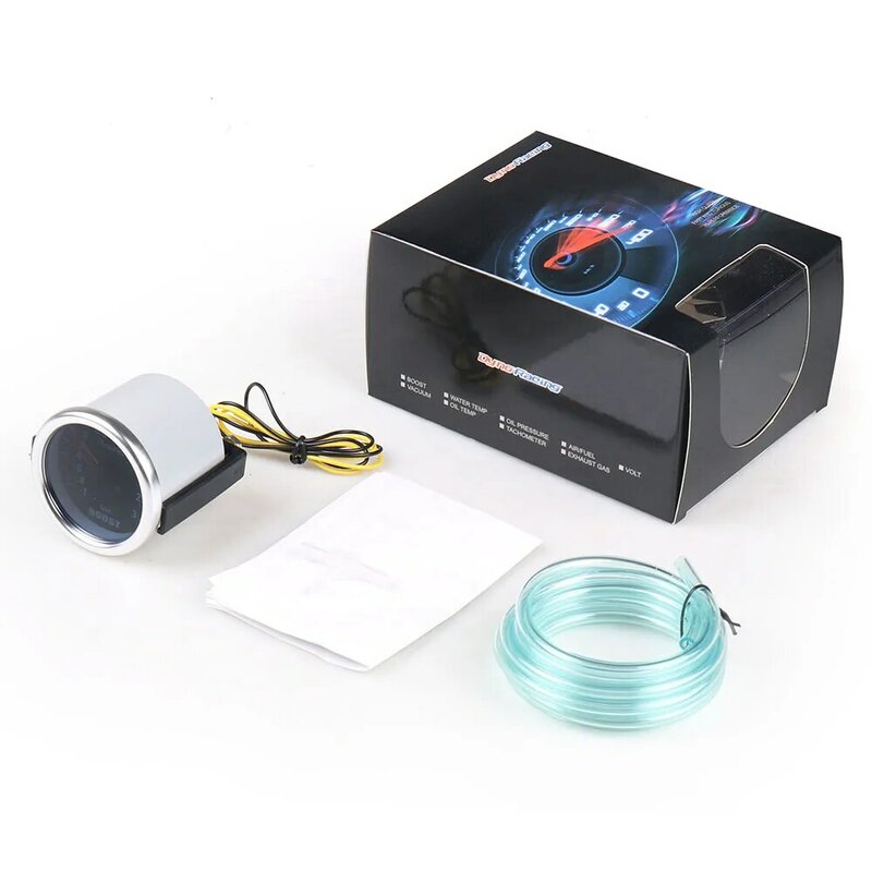 Dynoracing-medidor de aumento de Turbo, 2 ", 52mm, 3 BAR, Led blanco mecánico, Sensor de aumento de lente de humo, BX101537