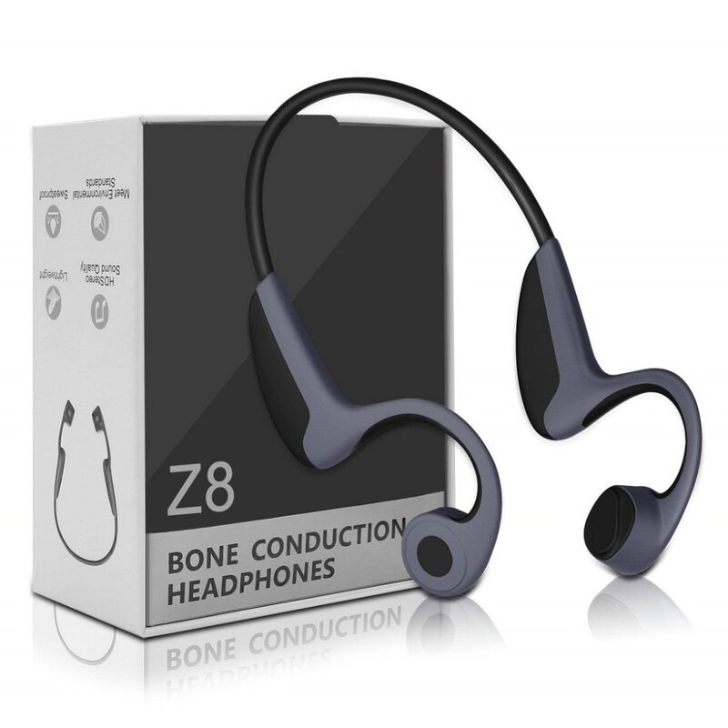 Fones de ouvido z8 originais, fones de ouvido sem fio portáteis com bluetooth 5.0, condução óssea, viva-voz