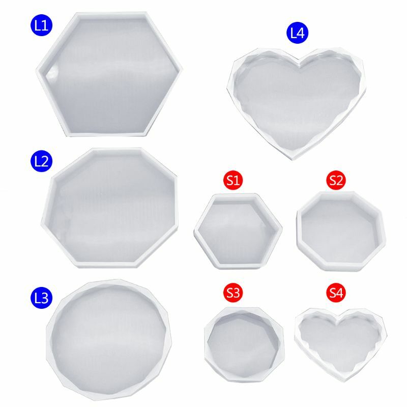 3D gładkie silikonowe formy lustro geometryczny kształt sześciokąt rzemiosło DIY tworzenia biżuterii ciasto kremówka epoksydowa formy żywiczne akcesoria do robienia czekolady