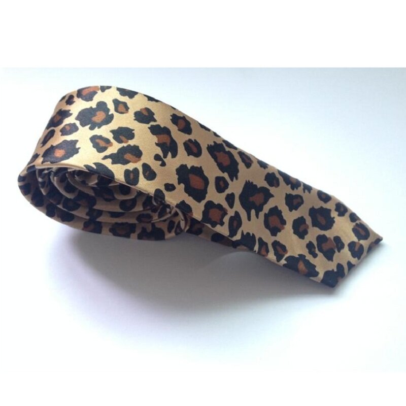 HOOYI-Corbata con estampado de leopardo para hombre, corbatas delgadas de poliéster para fiesta, 5cm, regalo 2019