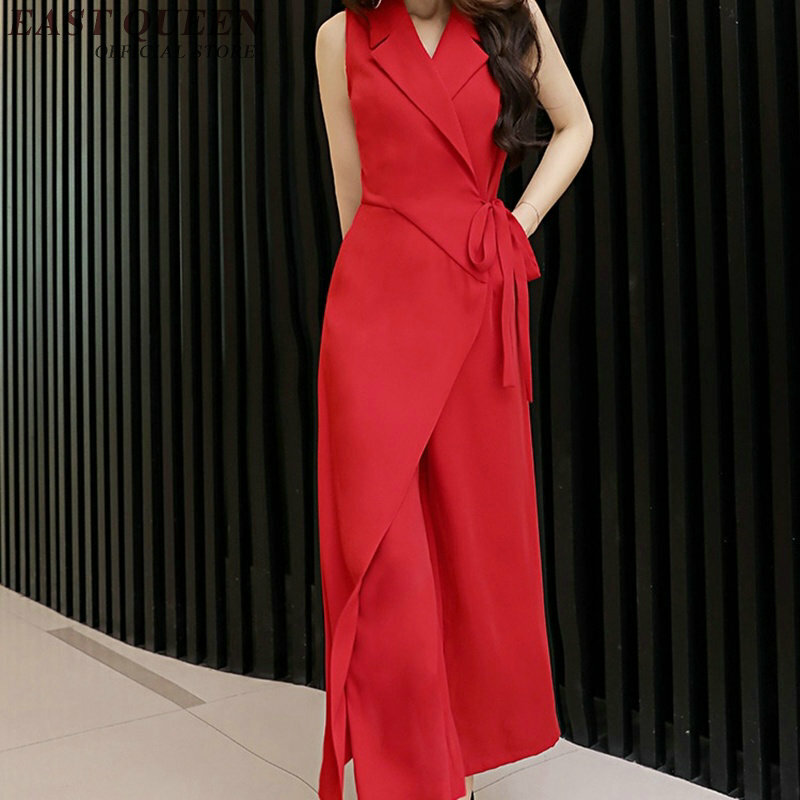 Moda szyfonowy kombinezon kobiety eleganckie wysokiej talii luźne szerokie nogi kobiet biznesu odzież codzienna Romper NN0439 CE