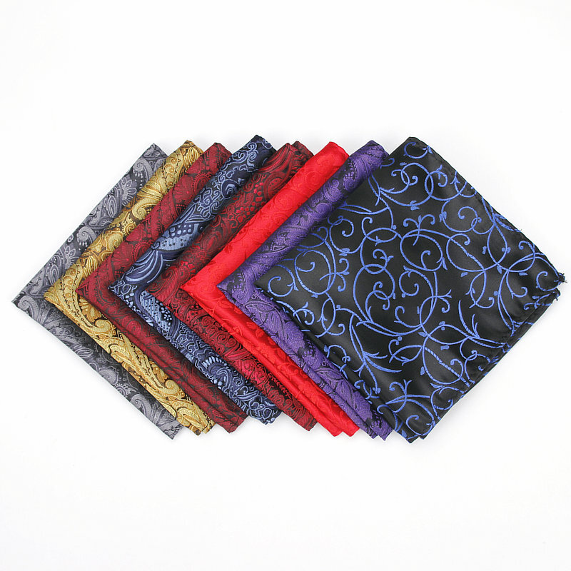 Pañuelo cuadrado de bolsillo con patrón de Cachemira para hombre, pañuelos de moda para trajes de negocios, accesorios de toalla Vintage, azul marino