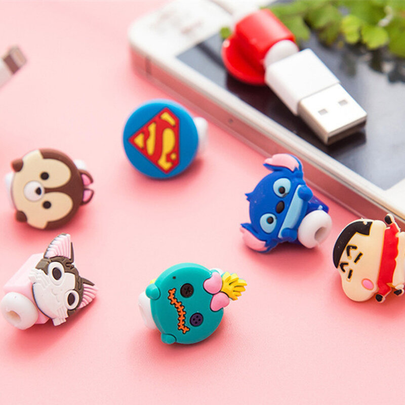 Cartoon Cable Protector Data Line Cord Protector Protective Case Cable Winder Cover For iPhone USB Charging Cable