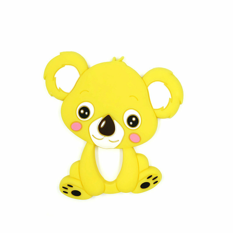 Mordedor de silicona de oso Koala para bebé, juguete masticable de grado alimenticio, herramienta de enfermería, 2 piezas