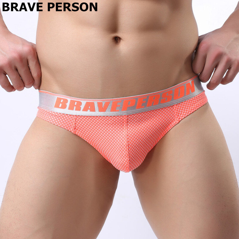 BRAVE PERSON – sous-vêtements Sexy pour hommes, slips pour hommes, culottes respirantes, taille basse, Bikini, S-XL