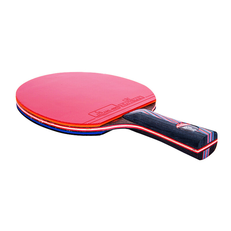 Raquete de tênis de mesa com bastão de carbono, de alta qualidade, com tapete de revestimento de pingue-pongue, alça curta, alça longa, ofensivo