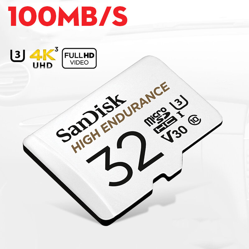 SanDisk высокая выносливость micro SD карта 32 Гб 64 Гб MicroSD карта памяти 128 ГБ 256 Гб класс 10 U3 V30 Micro SDHC/SDXC флэш-карта 4K HD