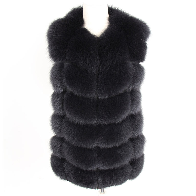 Maomaokong-Manteau d'hiver en fourrure de renard véritable pour femme, manteau en émail naturel, gilets pour femme, veste en fibre