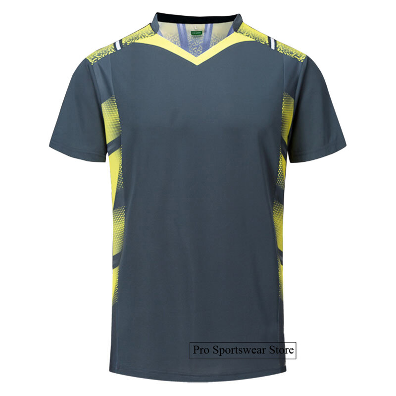 T-shirt de sport à séchage rapide pour hommes, chemises de badminton, t-shirt de tennis de table, t-shirts d'entraînement de fitness