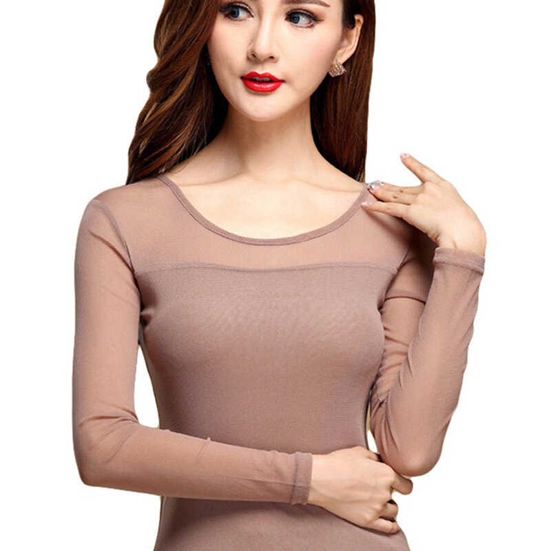 Women Mesh Tops Spring Autumn Sexy Fashion Casual Stretch Long Sleeve Blouse Shirt Elegant Top For Women Blusas New Arrivals