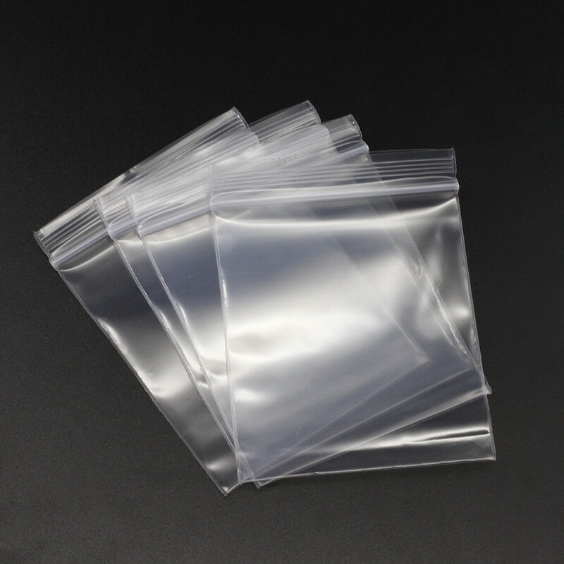 30-100 Stks/zak 4*6/5*7/6*8/7*10/8*12Cm Rits Lock Hersluitbare Plastic poly Clear Tassen Bulk Sieraden Craft Accessoire Verpakking