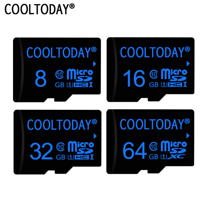 Cooltoday Top Quality Micro SD Card 8GB 16GB 64GB Class 10 Black Memory Card 32GB New TF Card For Phone Tablet PC Free Shipping
