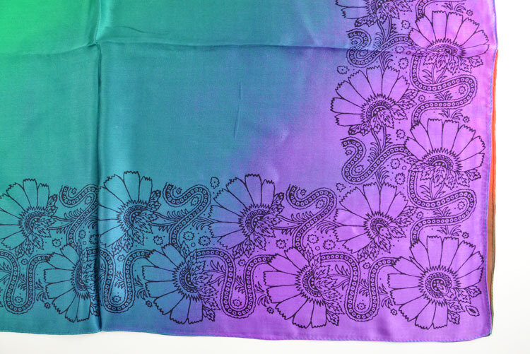 Georgette-bufanda de satén de seda Natural, pañuelo con estampado colorido, 65 x 100% cm, novedad, Otoño, 175