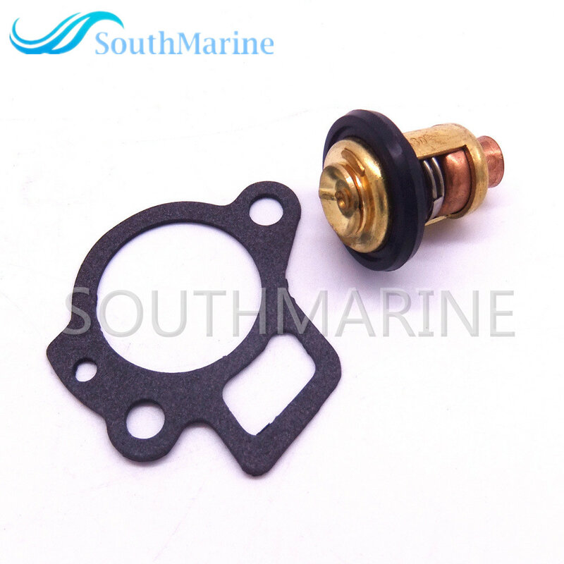 Boat Engine Thermostat 825212 825212001 and Gasket 27-824853 824853 for Mercury 8HP 9.9HP 15HP 25HP 30HP 40HP 4-Stroke