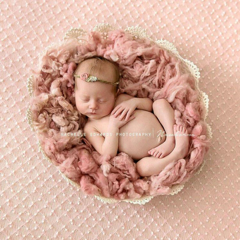 Fotografia recém-nascido pura lã enchimento almofada cobertor fundo adereços estúdio fotos auxiliadas modelagem enchimento cesta stuffer