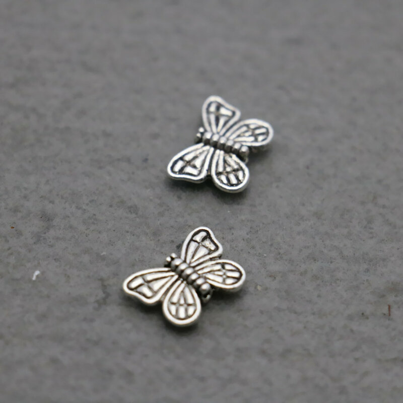 10 peças metal de borboleta acessórios de peças para diy 10*14mm design de joias componentes de fabricação achados placa de prata