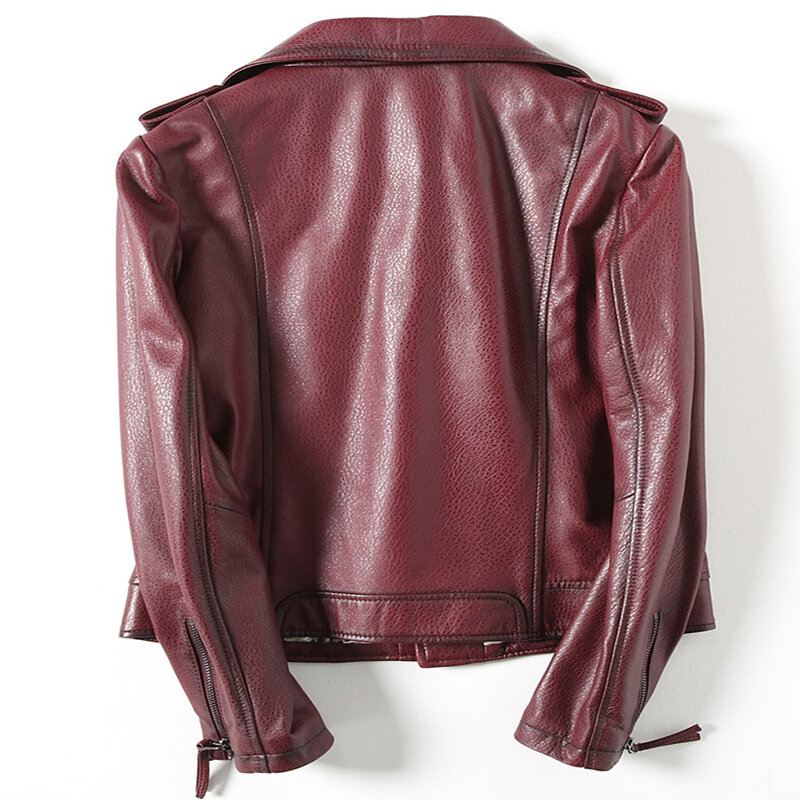 AYUNSUE 100% Real Sheepskin Coat Female Genuine Leather Jacket Short Slim Jacket for Women Outerwear Jaqueta De Couro 57055LW375