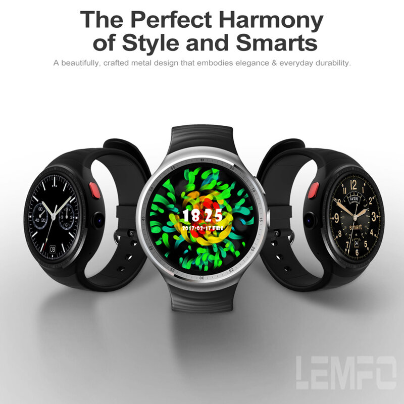 LEMFO LES1 Смарт-часы Android 5,1 Smartwatch Для мужчин Спорт Поддержка sim-карты gps 3g WI-FI Bluetooth сердечного ритма шагомер