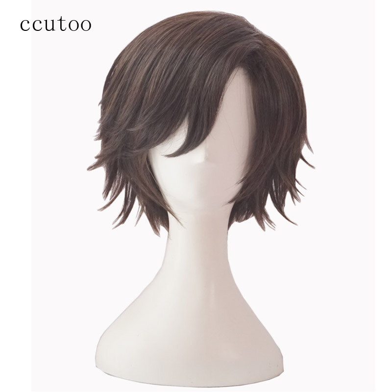 Ccutoo-Peluca de cabello sintético Mystic Messenger 707 saeran, pelo corto y esponjoso en capas, naranja de 12 pulgadas, resistente al calor, para Cosplay, ZEN Yoosung