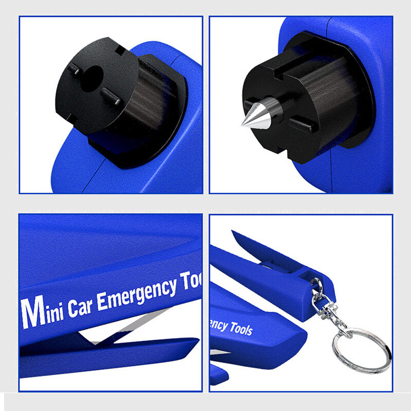 Martillo de rotura de ventana de emergencia para coche, llavero portátil, accesorios multifunción, martillo salvavidas de seguridad duradero