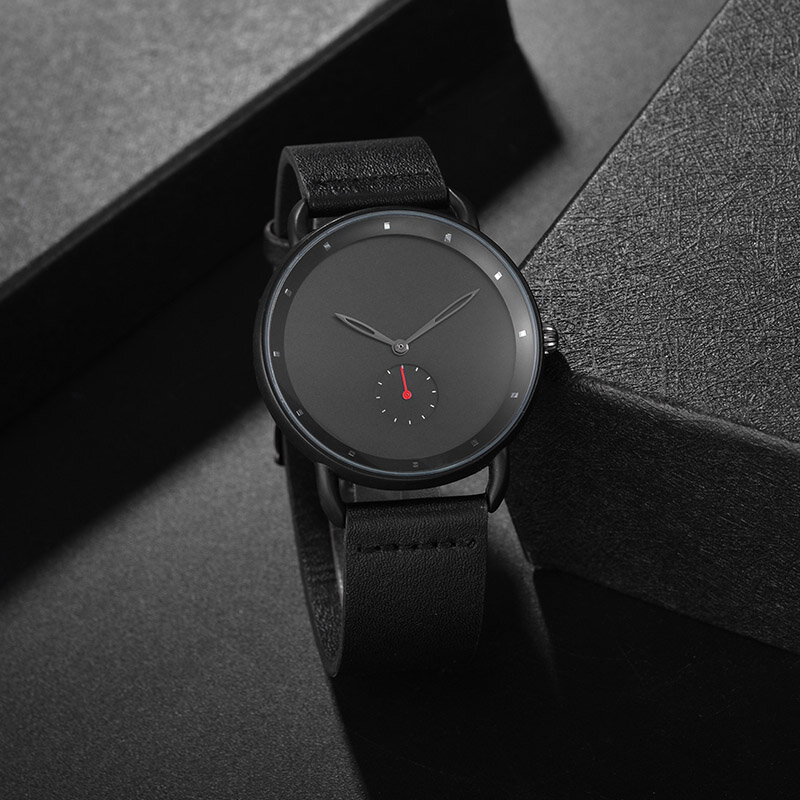 Cl039 personalizado oem marca reloj personalizado relógio de pulso cinza couro dos homens relógios em relógios de pulso