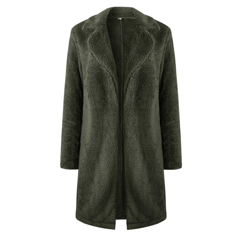 Пальто женское из искусственного меха, длинное, на молнии, мягкое, Осень-зима размера плюс