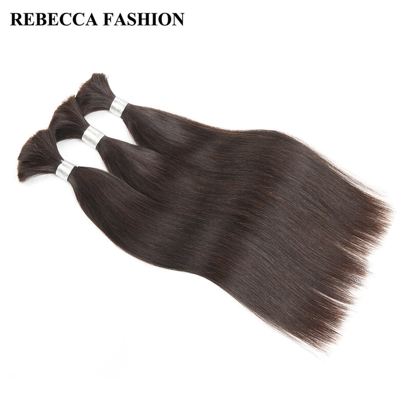 Rebecca Braziliaanse Remy Steil Bulk Menselijk Haar Voor Vlechten 1/3/4 Bundels 10 Tot 30 Inch Kleur Hair Extensions