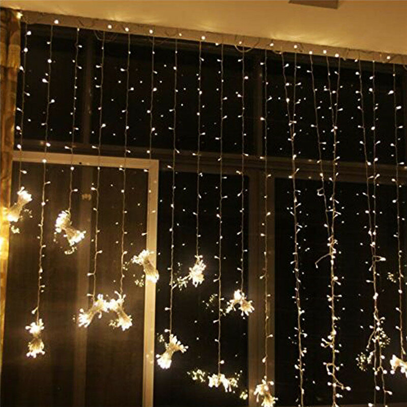 Miễn phí Vận Chuyển Ngoài Trời Không Thấm Nước 3*3 m 300led LED Curtain Icicle String Ánh Sáng led ánh sáng ánh sáng Đám Cưới Giáng Sinh Kỳ Nghỉ cửa sổ