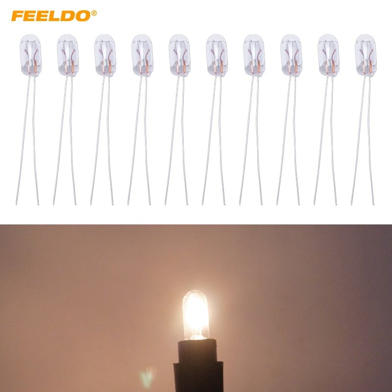 FEELDO-لمبة هالوجين T5 ، 12 فولت ، 1.2 واط ، مصباح خارجي بديل للوحة القيادة ، 50 قطعة ، # AM2698